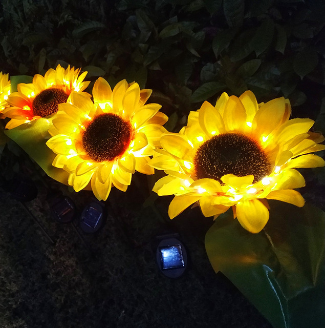 Solar-Powered Sunflower Lighting