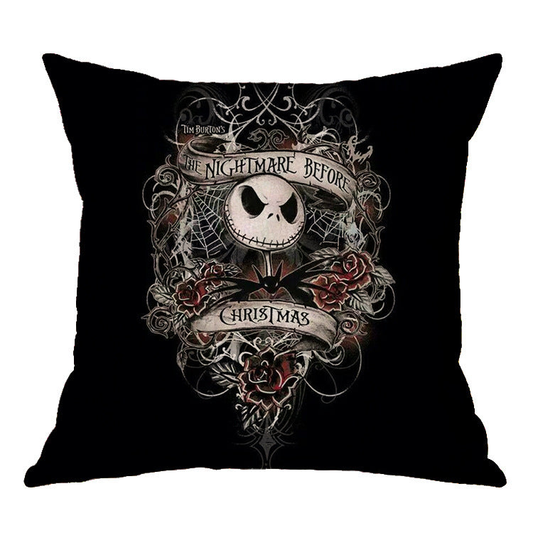 Scary Skull Throw Pillow