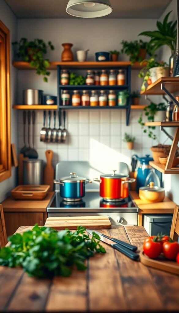 tiny kitchen cooking