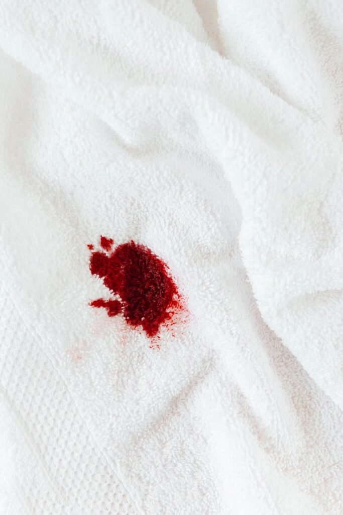 blood on a towel
