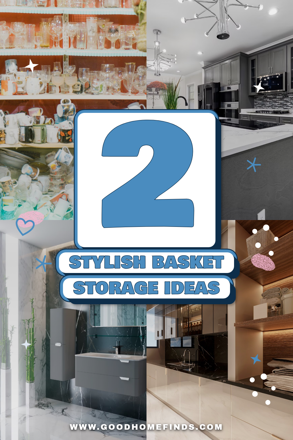 Pinterest Pin Stylish Storage with Decorative Baskets