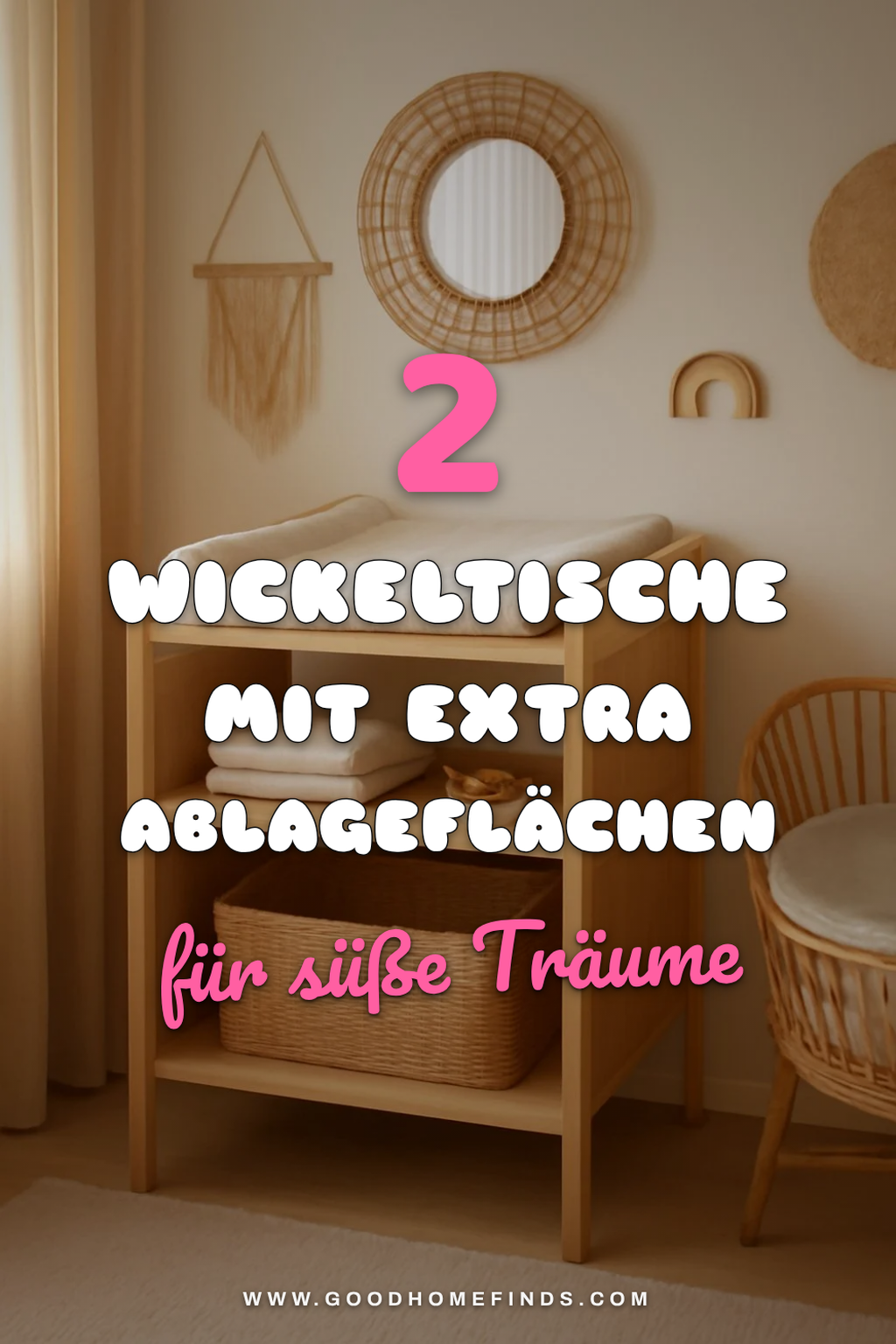 Wickeltisch mit zusätzlichem Platz für Pflegeprodukte