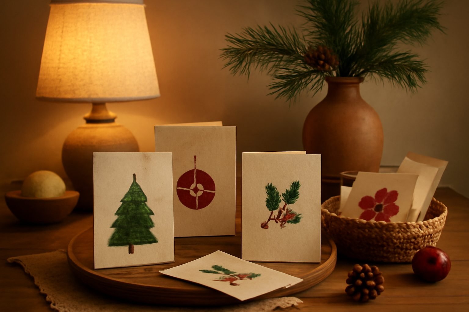 Ausgefallene Weihnachtskarten basteln — der Weg zum Ergebnis