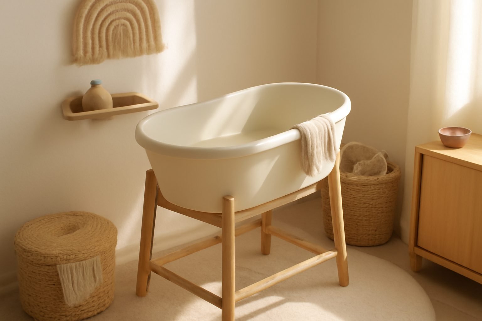 Babybadewanne mit Stand ohne Vorkenntnisse