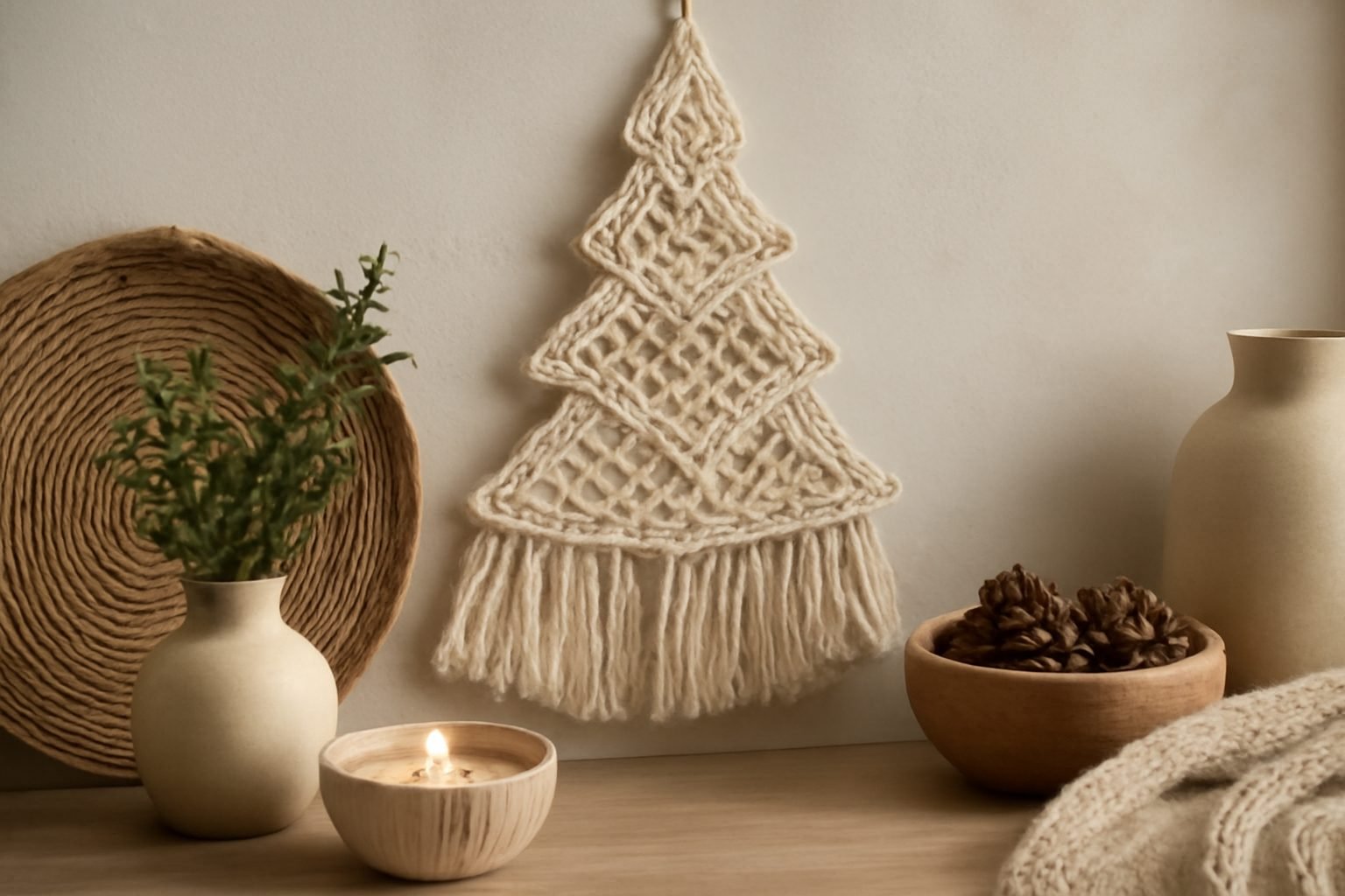 Makramee Weihnachten Anleitung mit Kindern in 6 Schritten