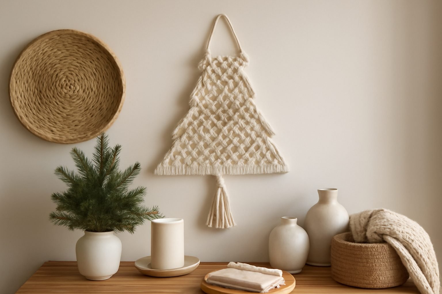 Makramee Weihnachtsdeko mit Kindern basteln in 6 Schritten