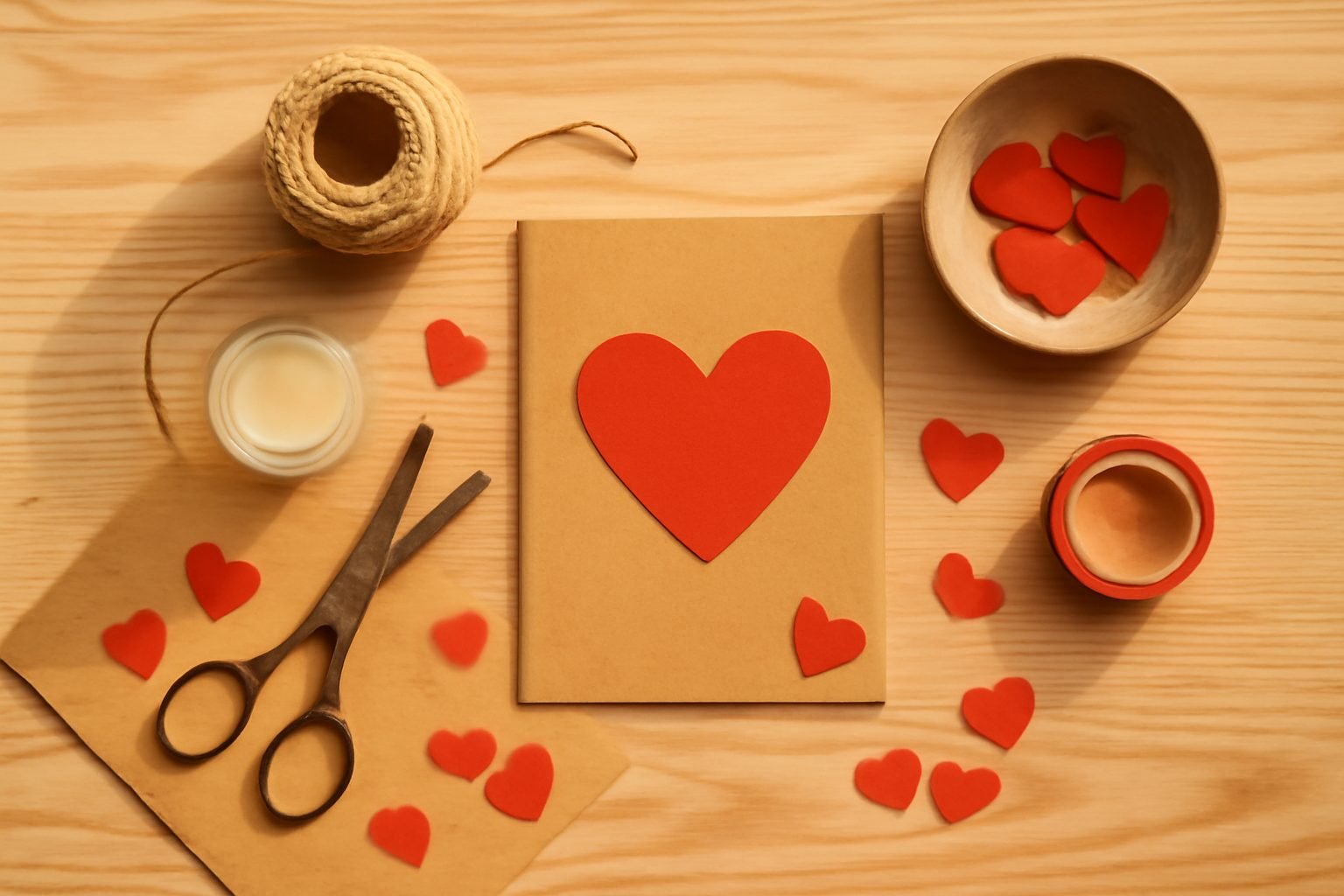 Valentinstag Geschenk DIY für Kinder — der Weg zum Ergebnis