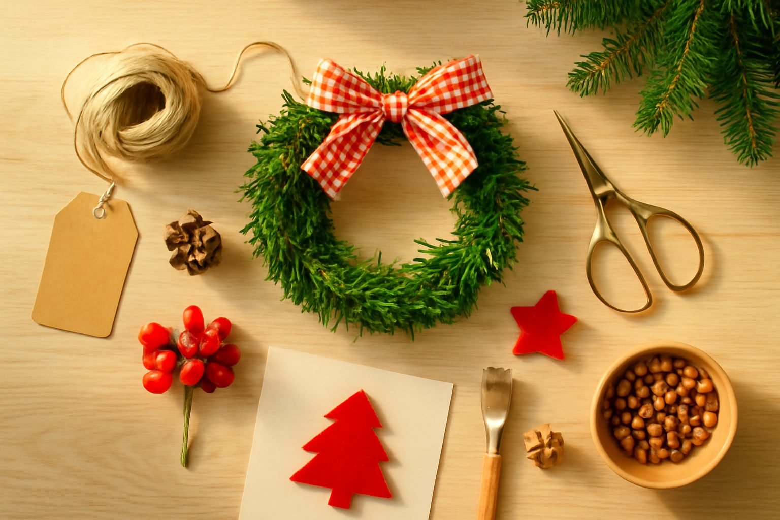 Weihnachten basteln Kita mit Naturmaterial in 6 Schritten