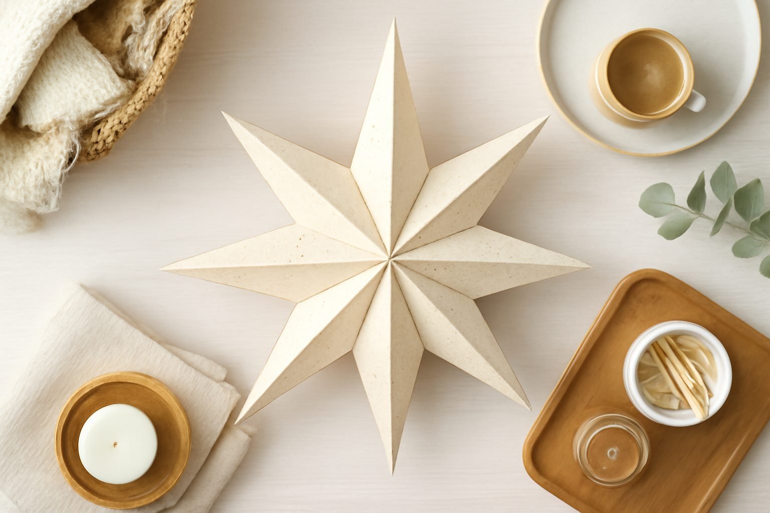 Weihnachtsstern basteln mit Kindern in 6 Schritten